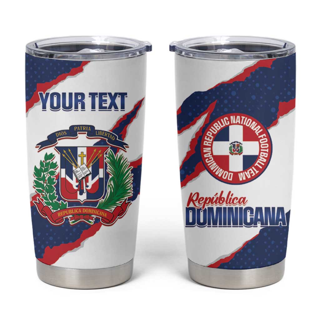 Custom Dominican Republic Football Tumbler Cup Los Quisqueyanos Crack Style