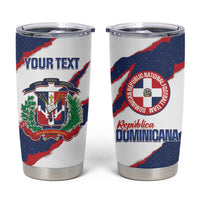 Custom Dominican Republic Football Tumbler Cup Los Quisqueyanos Crack Style