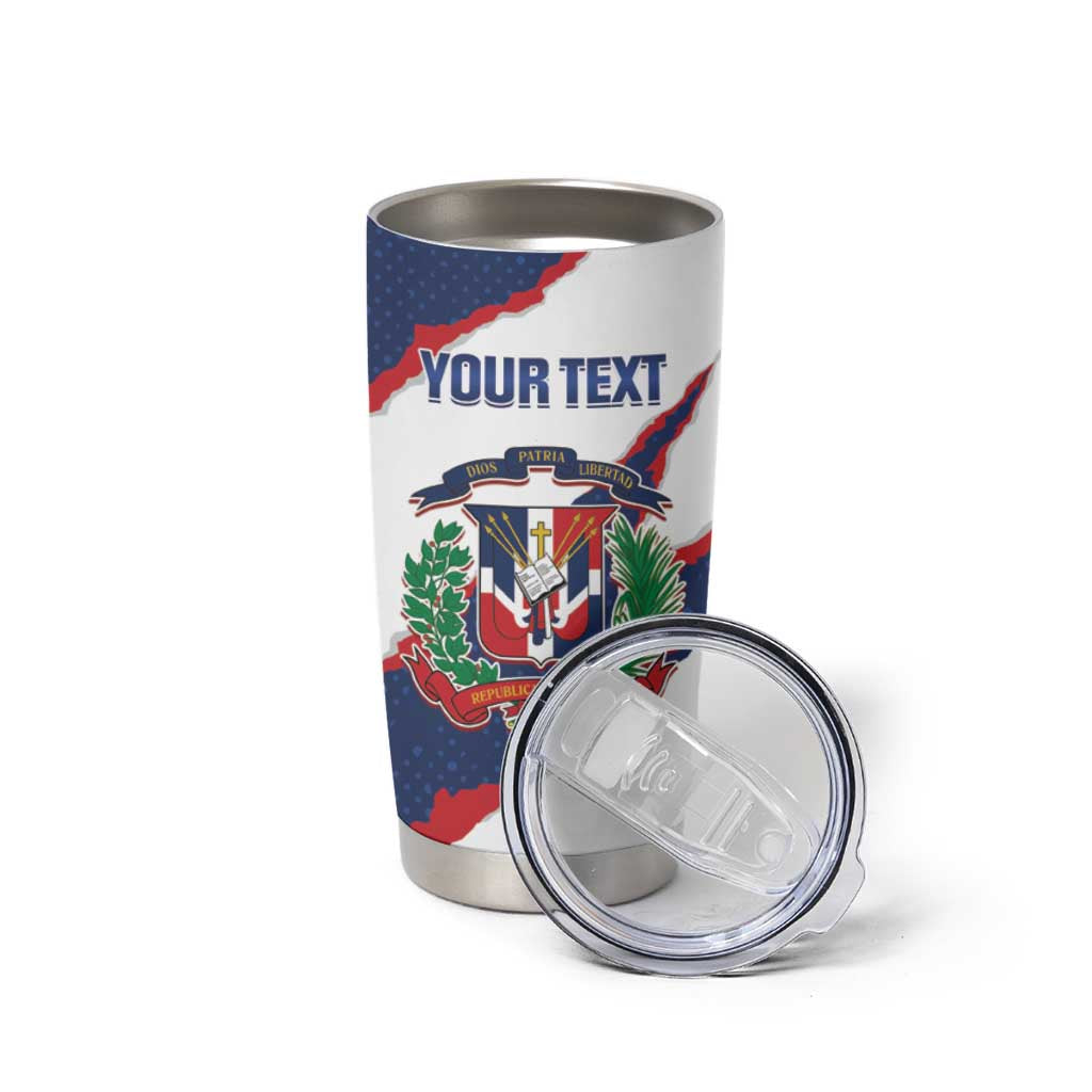 Custom Dominican Republic Football Tumbler Cup Los Quisqueyanos Crack Style