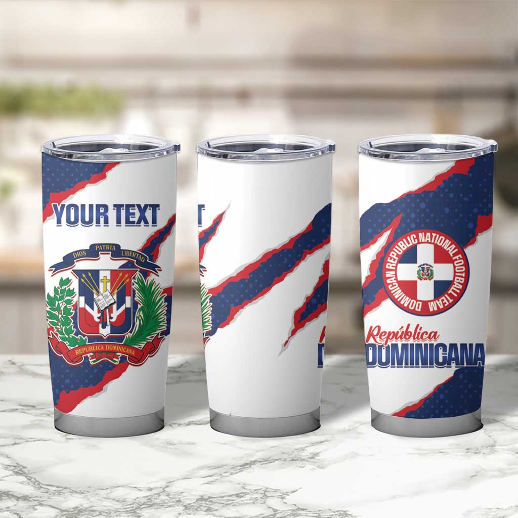 Custom Dominican Republic Football Tumbler Cup Los Quisqueyanos Crack Style