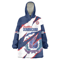 Custom Dominican Republic Football Wearable Blanket Hoodie Los Quisqueyanos Crack Style