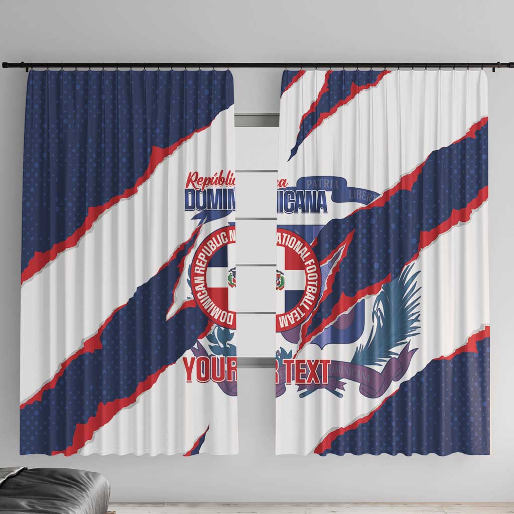 Custom Dominican Republic Football Window Curtain Los Quisqueyanos Crack Style