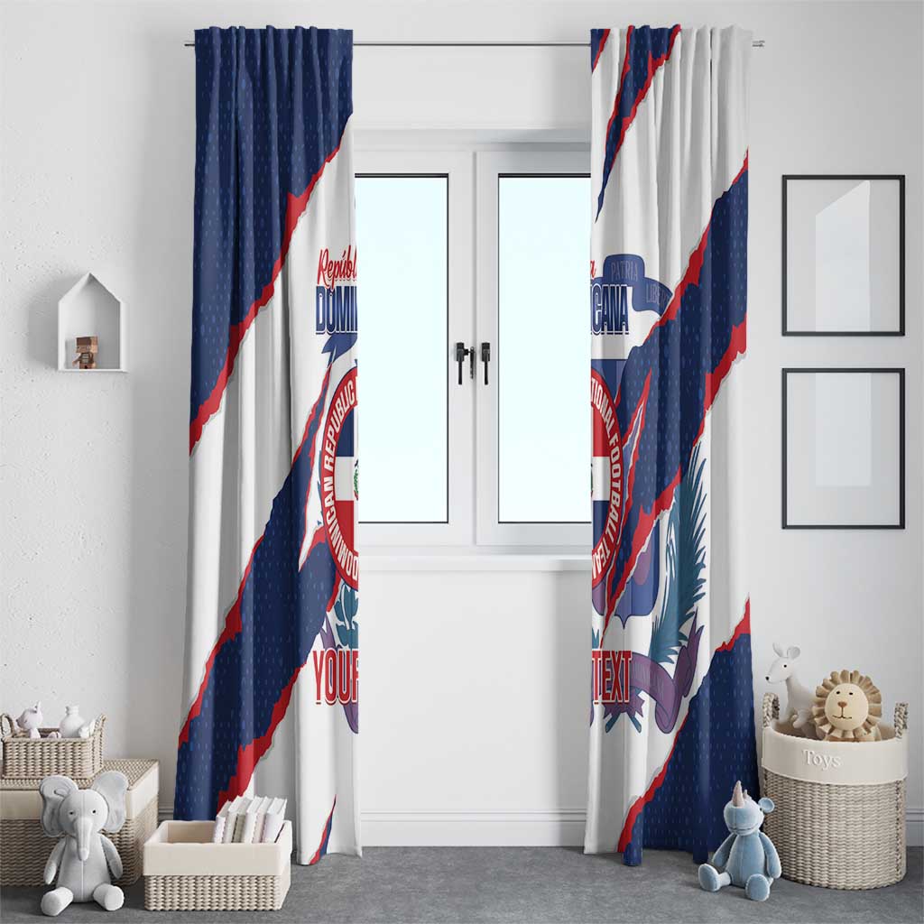 Custom Dominican Republic Football Window Curtain Los Quisqueyanos Crack Style