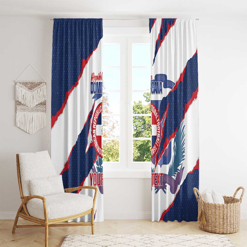 Custom Dominican Republic Football Window Curtain Los Quisqueyanos Crack Style