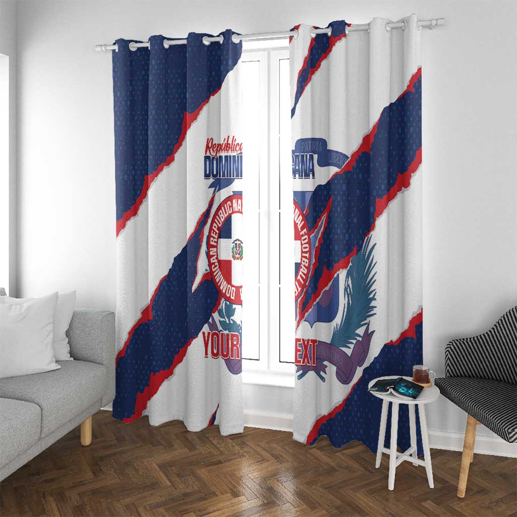 Custom Dominican Republic Football Window Curtain Los Quisqueyanos Crack Style
