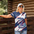 Custom Dominican Republic Football Women Polo Shirt Los Quisqueyanos Crack Style