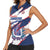Custom Dominican Republic Football Women Sleeveless Polo Shirt Los Quisqueyanos Crack Style