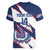 Custom Dominican Republic Football Women V-Neck T-Shirt Los Quisqueyanos Crack Style