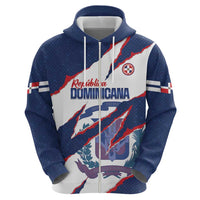 Custom Dominican Republic Football Zip Hoodie Los Quisqueyanos Crack Style