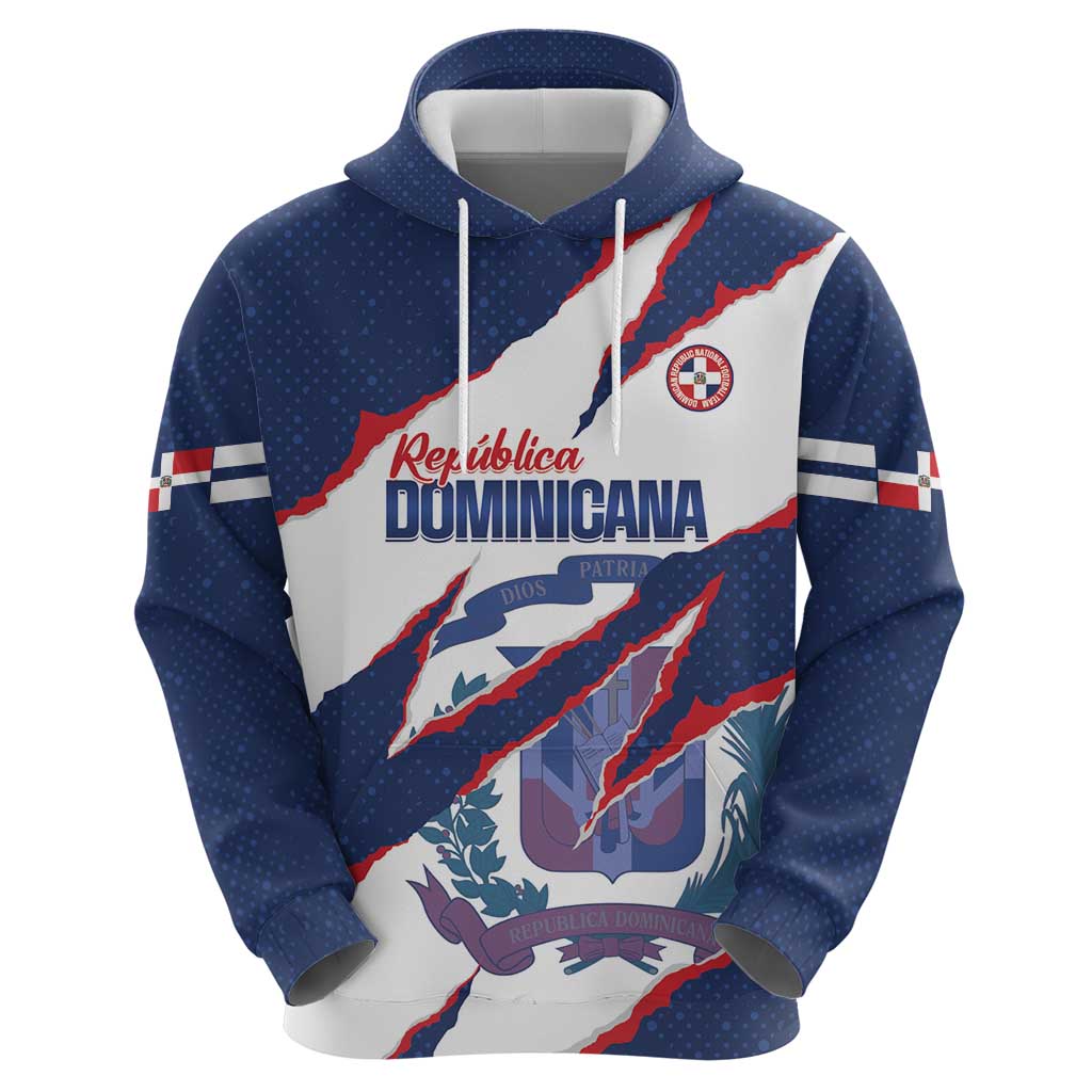 Custom Dominican Republic Football Zip Hoodie Los Quisqueyanos Crack Style