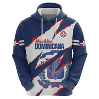Custom Dominican Republic Football Zip Hoodie Los Quisqueyanos Crack Style