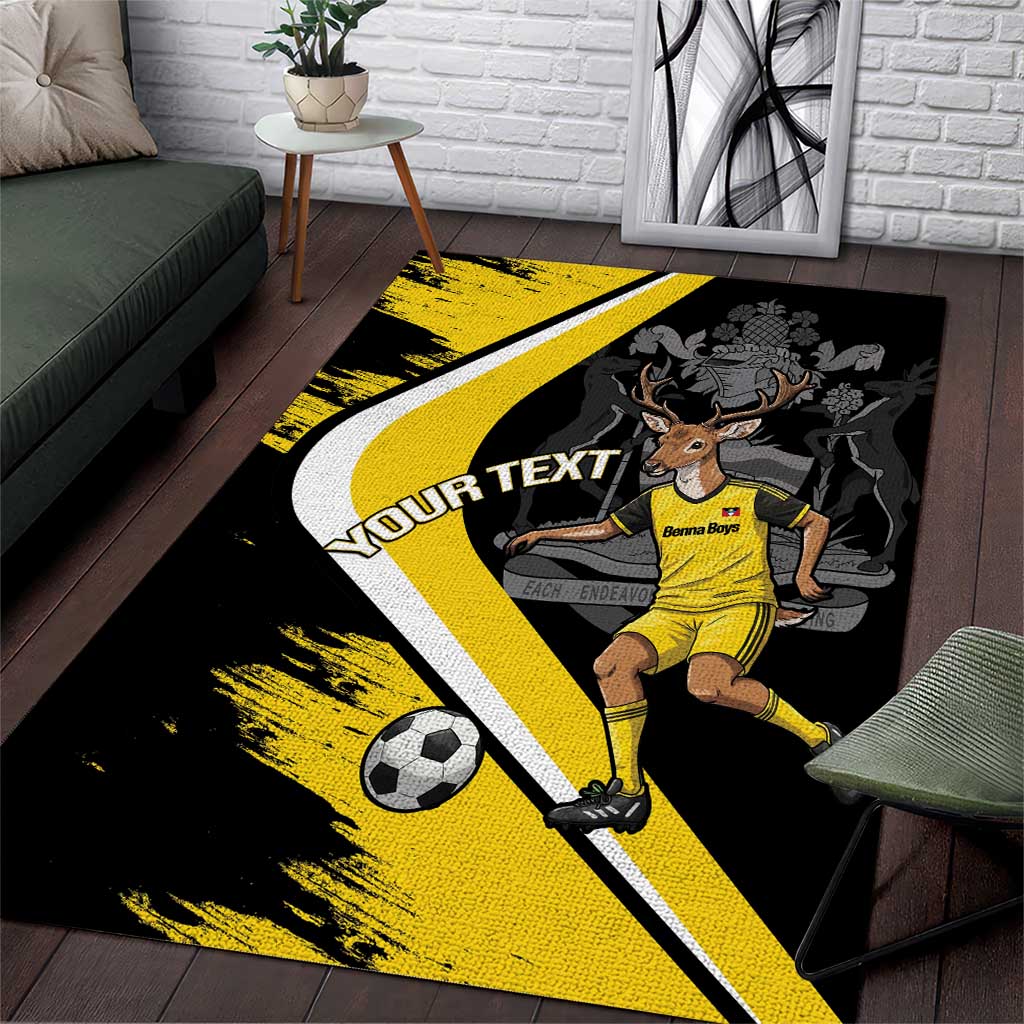 Custom Antigua and Barbuda Football Area Rug Go Benna Boys Sporty Deer Mascot