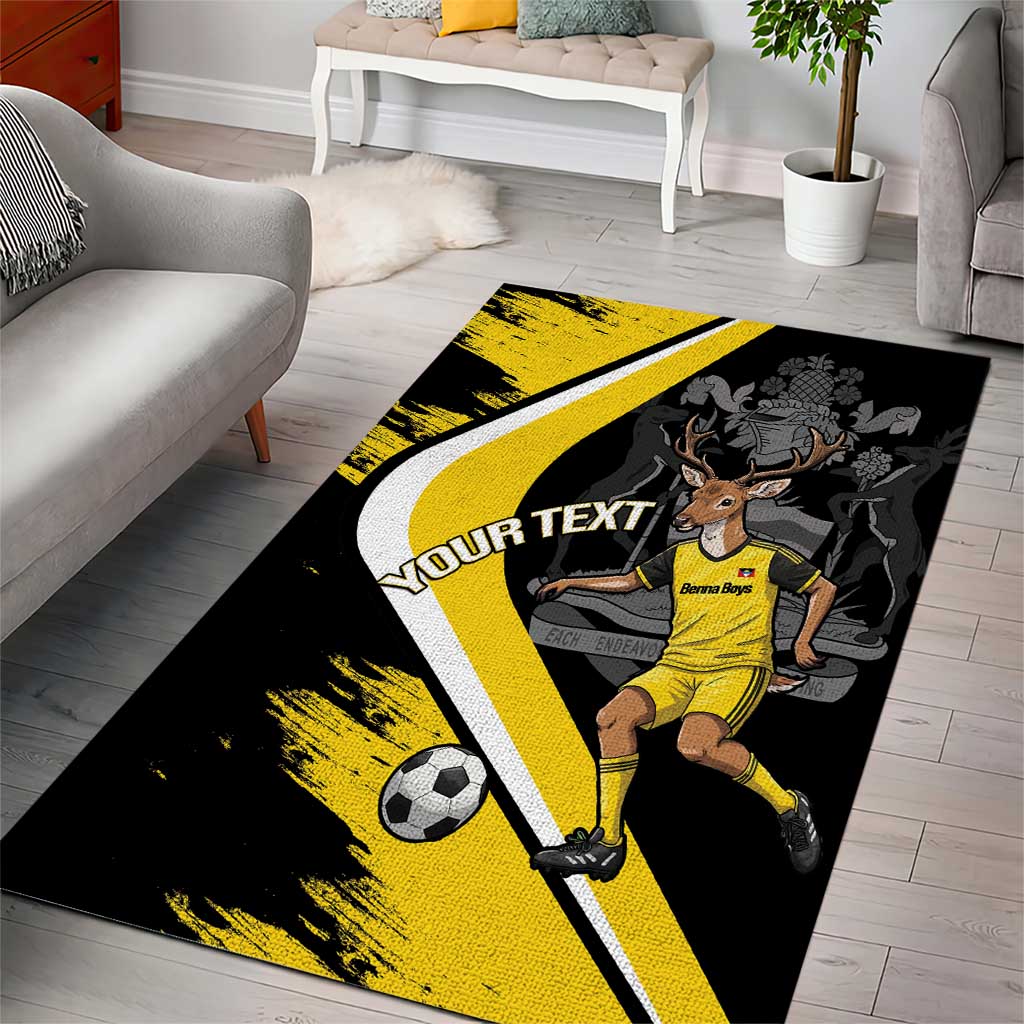 Custom Antigua and Barbuda Football Area Rug Go Benna Boys Sporty Deer Mascot