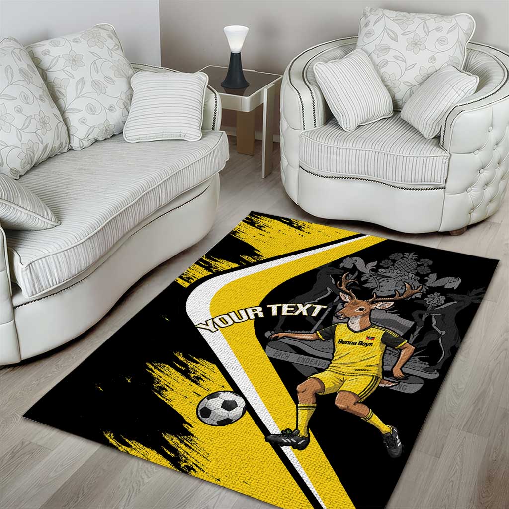 Custom Antigua and Barbuda Football Area Rug Go Benna Boys Sporty Deer Mascot