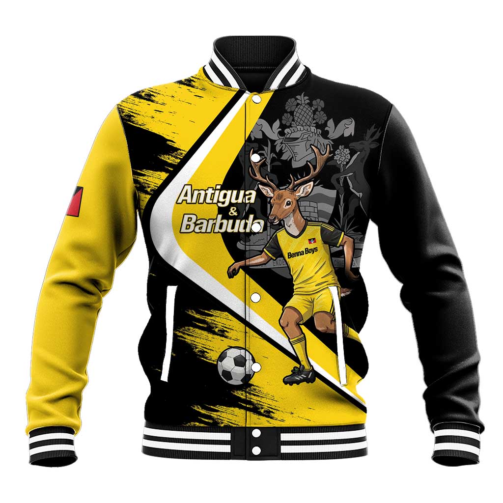 Custom Antigua and Barbuda Football Baseball Jacket Go Benna Boys Sporty Deer Mascot