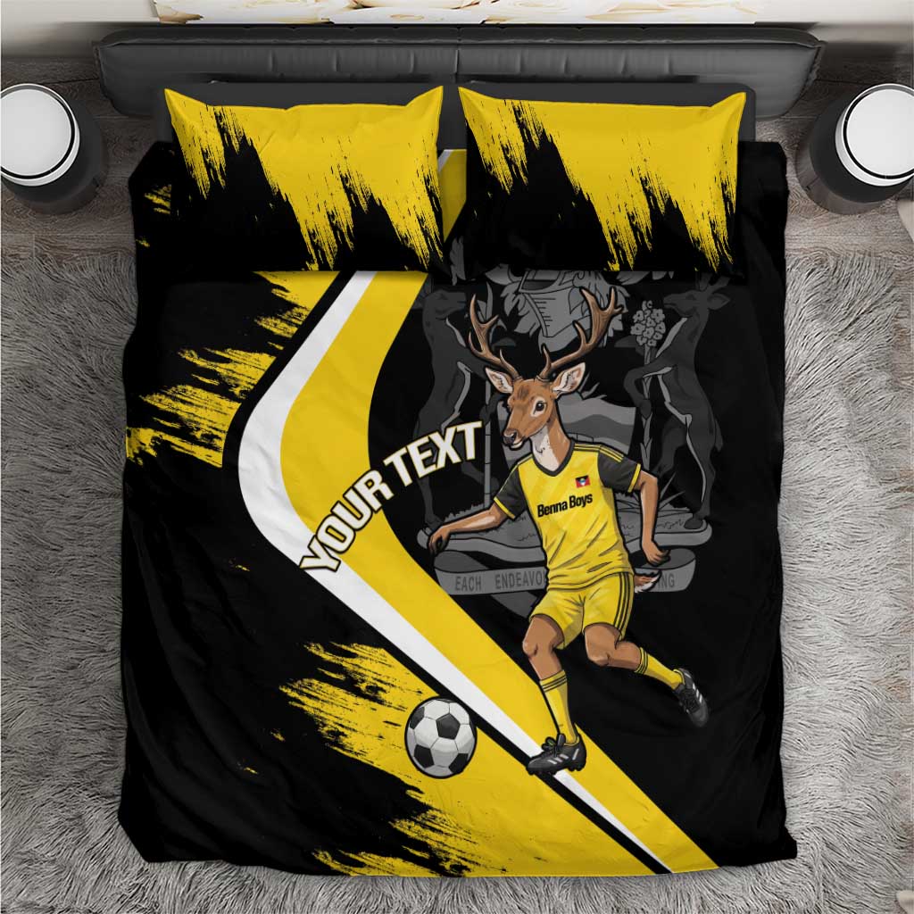 Custom Antigua and Barbuda Football Bedding Set Go Benna Boys Sporty Deer Mascot