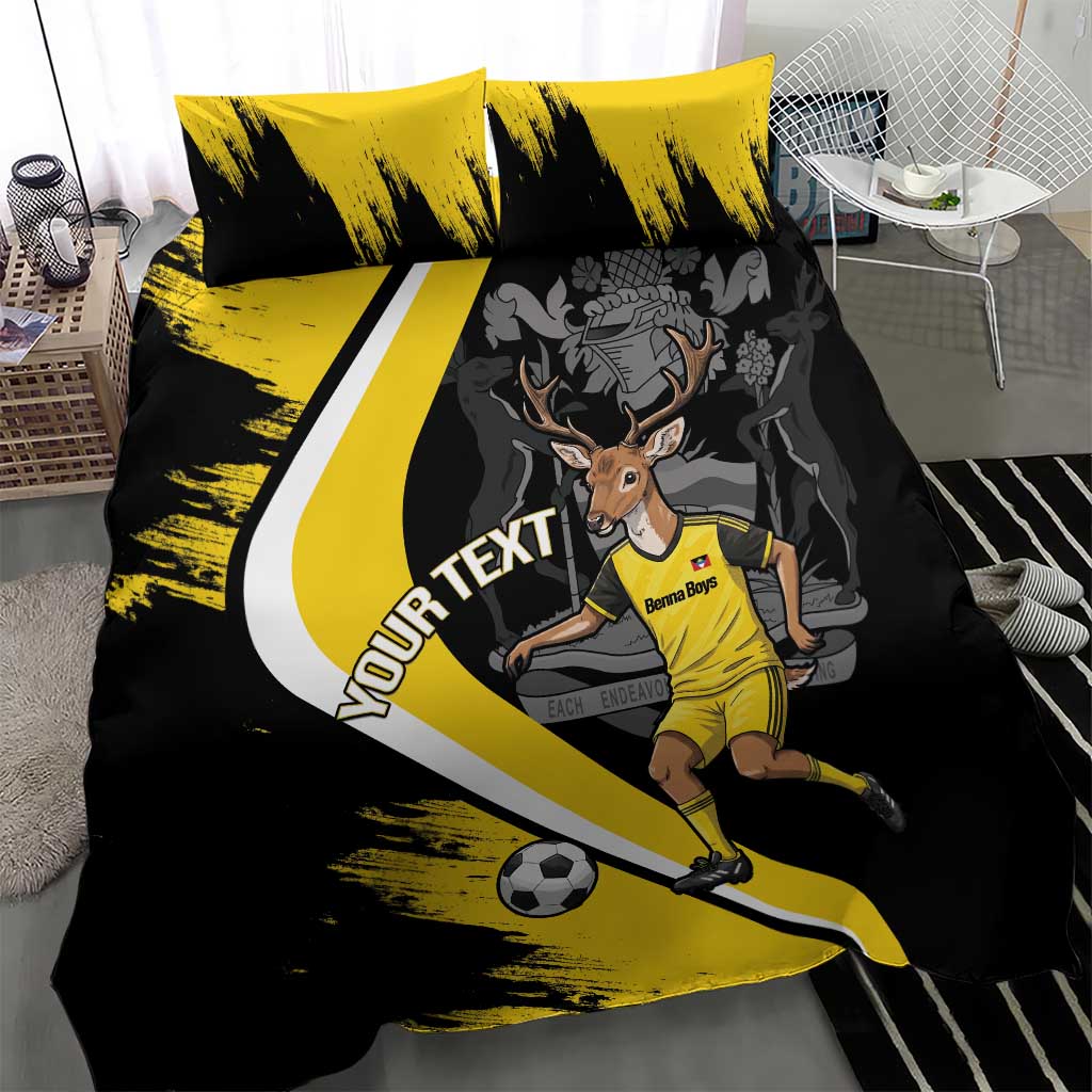 Custom Antigua and Barbuda Football Bedding Set Go Benna Boys Sporty Deer Mascot