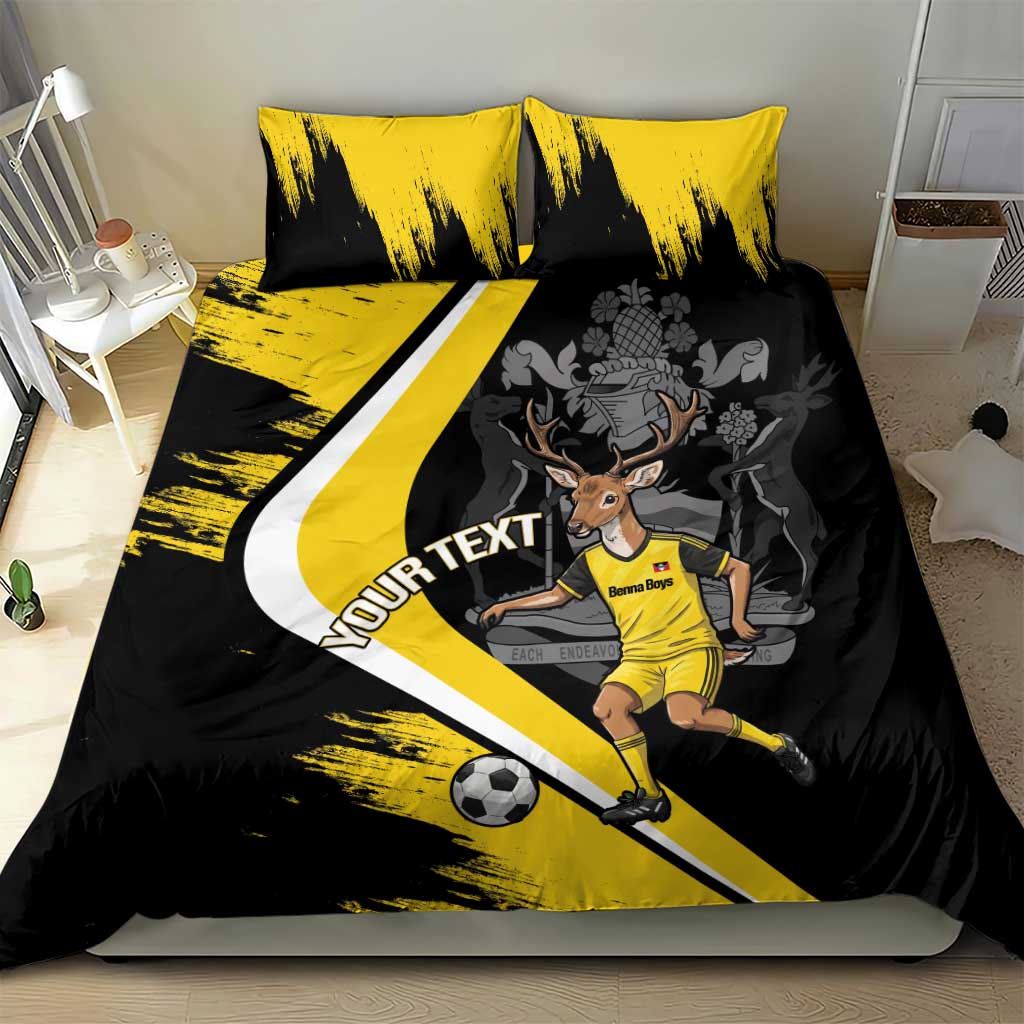 Custom Antigua and Barbuda Football Bedding Set Go Benna Boys Sporty Deer Mascot