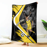 Custom Antigua and Barbuda Football Blanket Go Benna Boys Sporty Deer Mascot