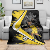 Custom Antigua and Barbuda Football Blanket Go Benna Boys Sporty Deer Mascot