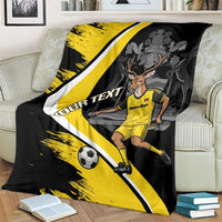 Custom Antigua and Barbuda Football Blanket Go Benna Boys Sporty Deer Mascot