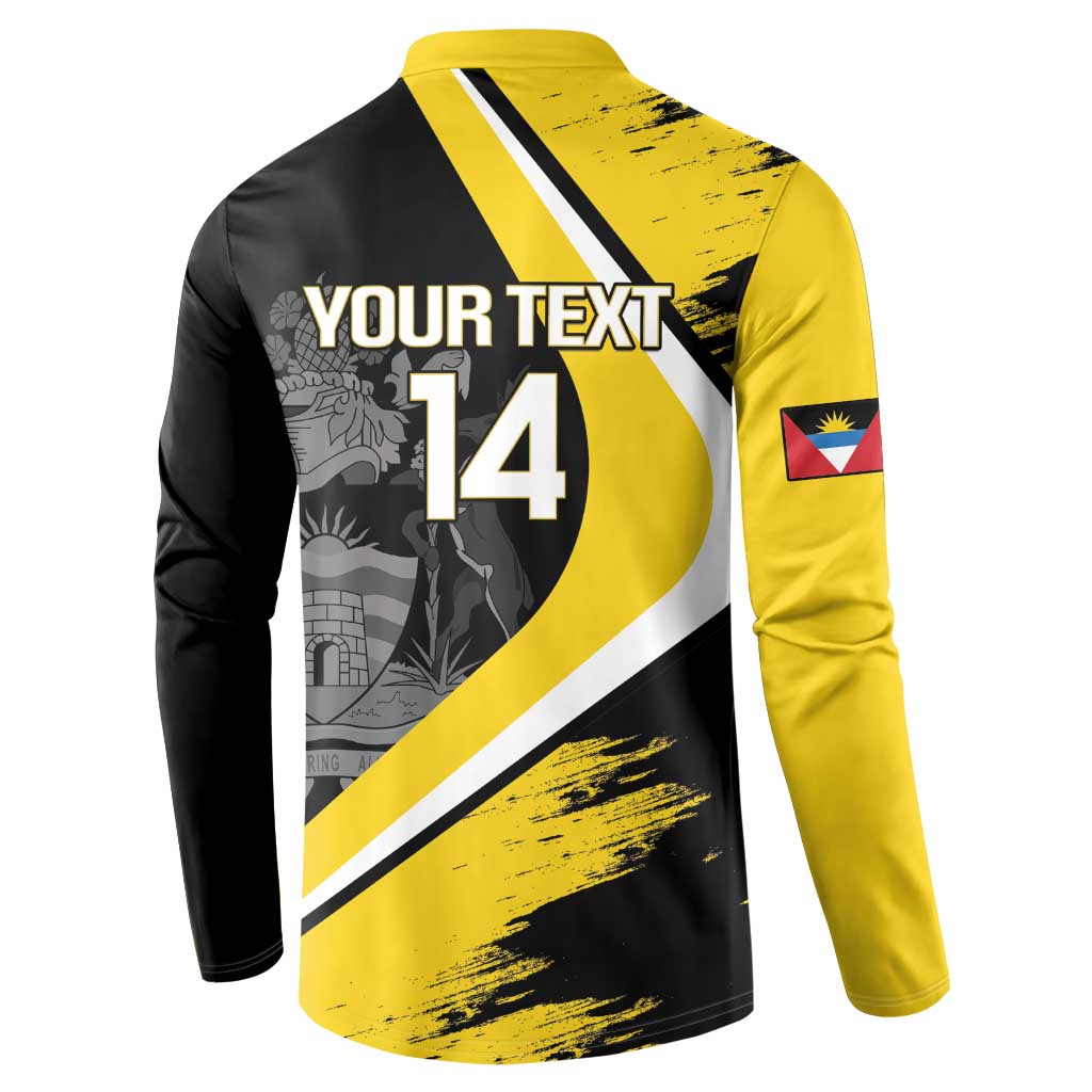 Custom Antigua and Barbuda Football Button Sweatshirt Go Benna Boys Sporty Deer Mascot