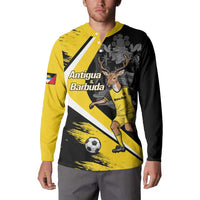 Custom Antigua and Barbuda Football Button Sweatshirt Go Benna Boys Sporty Deer Mascot