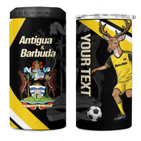 Custom Antigua and Barbuda Football 4 in 1 Can Cooler Tumbler Go Benna Boys Sporty Deer Mascot