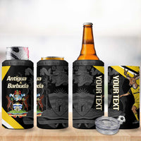 Custom Antigua and Barbuda Football 4 in 1 Can Cooler Tumbler Go Benna Boys Sporty Deer Mascot