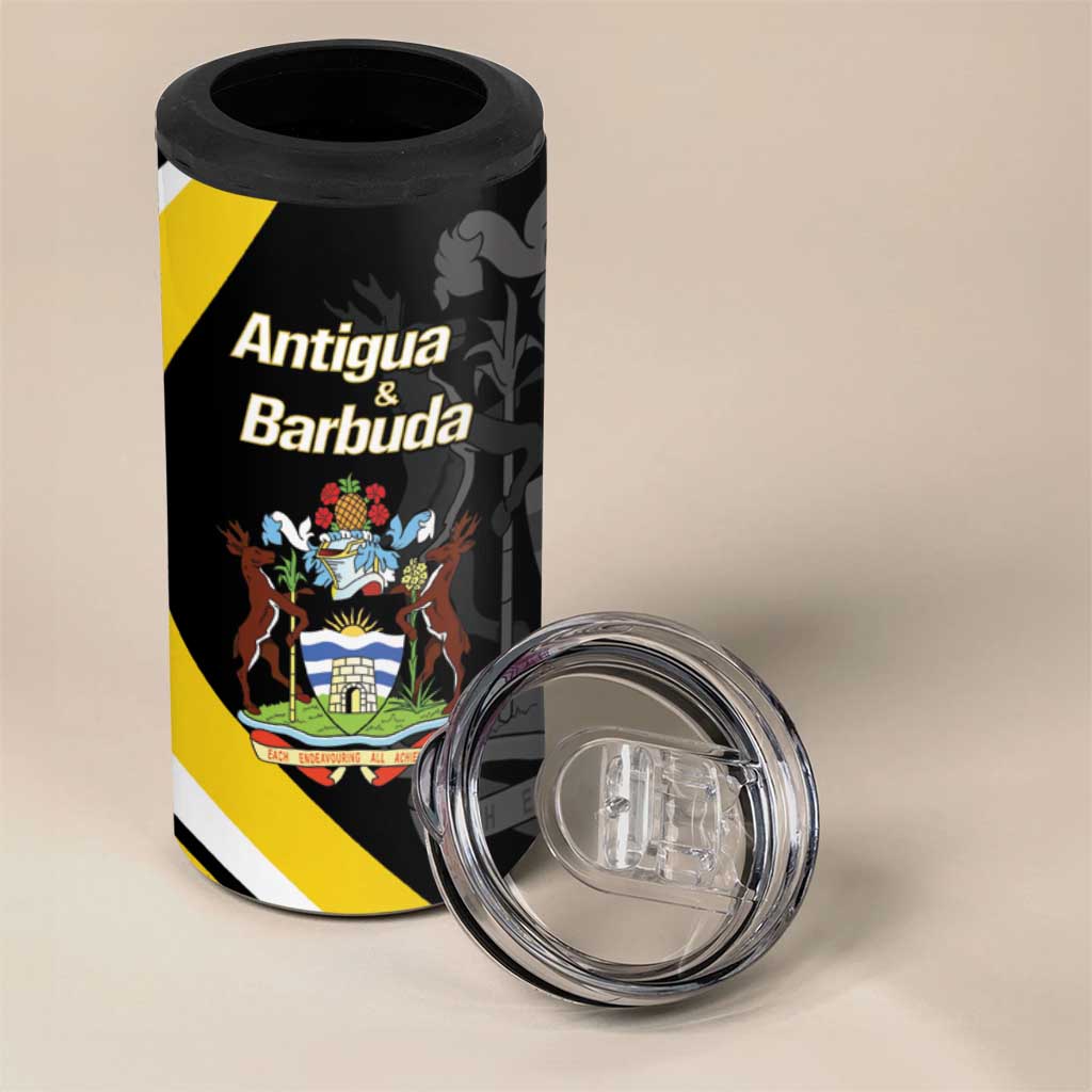 Custom Antigua and Barbuda Football 4 in 1 Can Cooler Tumbler Go Benna Boys Sporty Deer Mascot