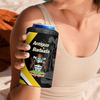 Custom Antigua and Barbuda Football 4 in 1 Can Cooler Tumbler Go Benna Boys Sporty Deer Mascot