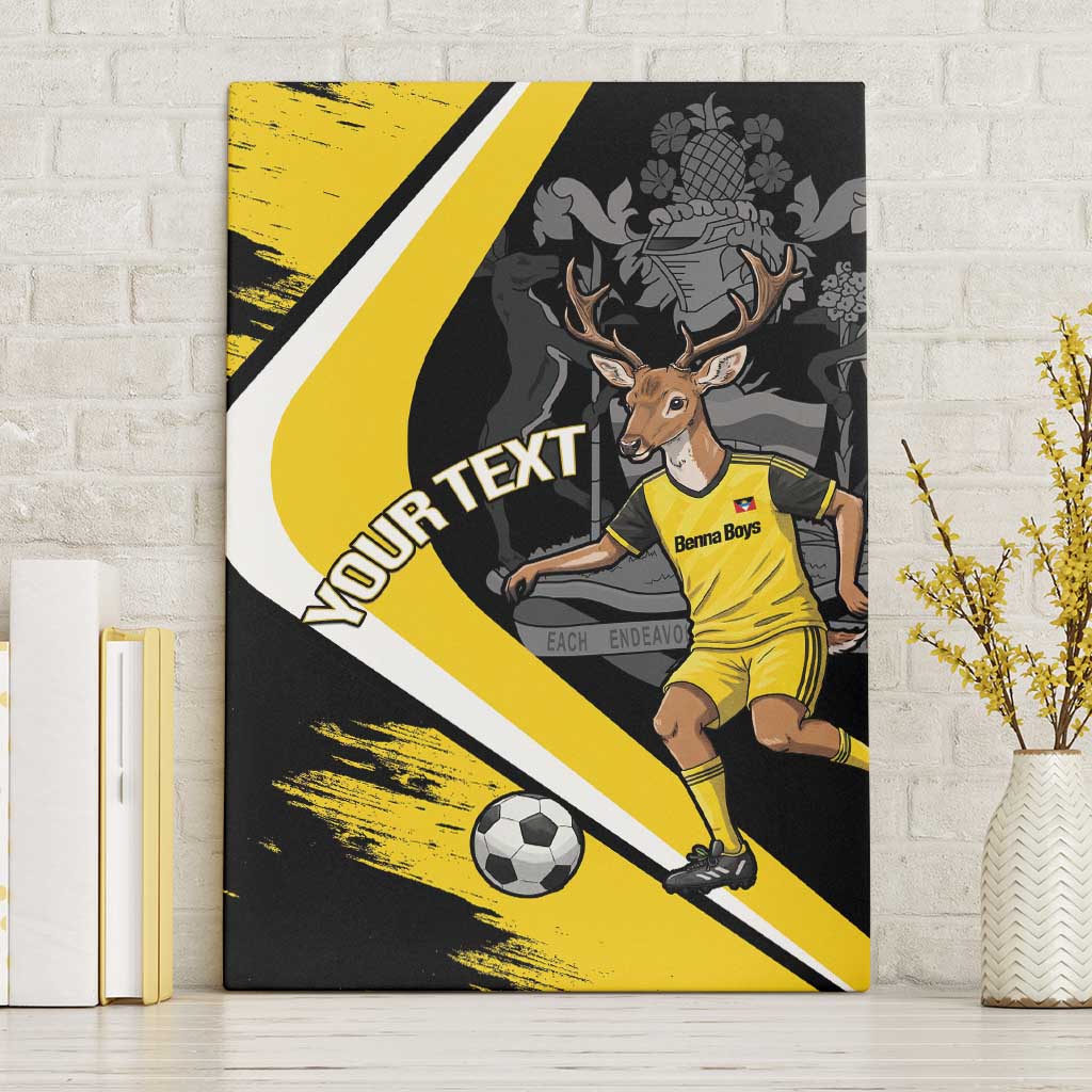 Custom Antigua and Barbuda Football Canvas Wall Art Go Benna Boys Sporty Deer Mascot