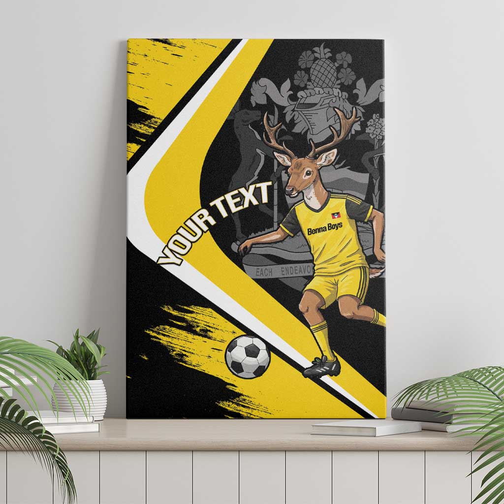Custom Antigua and Barbuda Football Canvas Wall Art Go Benna Boys Sporty Deer Mascot