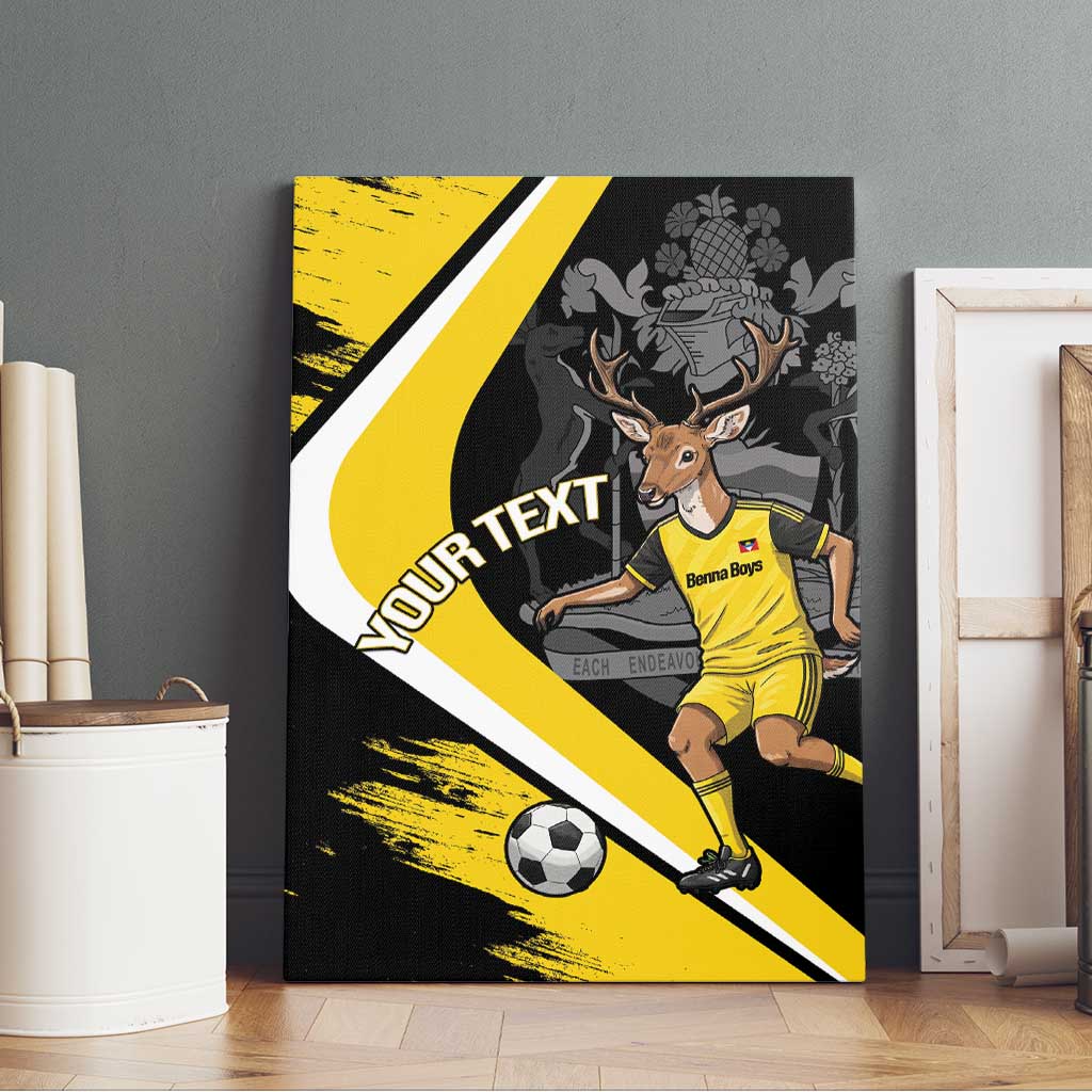 Custom Antigua and Barbuda Football Canvas Wall Art Go Benna Boys Sporty Deer Mascot