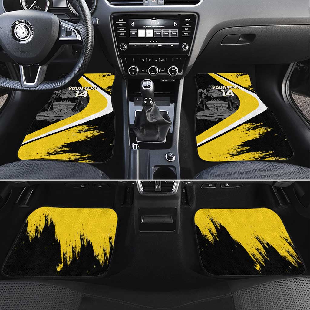 Custom Antigua and Barbuda Football Car Mats Go Benna Boys Sporty Deer Mascot