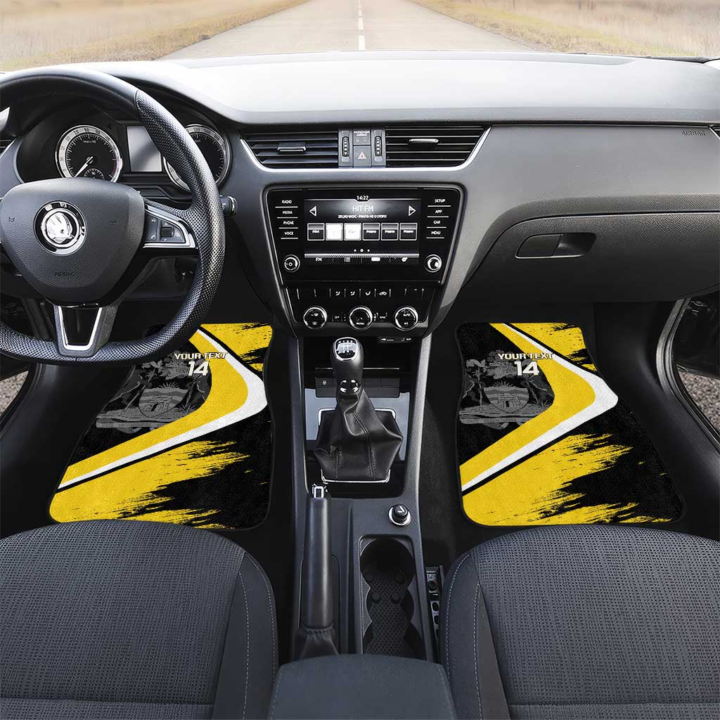 Custom Antigua and Barbuda Football Car Mats Go Benna Boys Sporty Deer Mascot