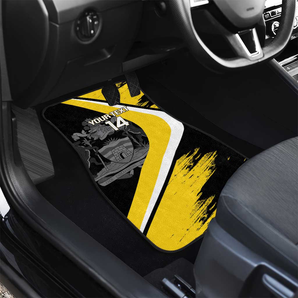 Custom Antigua and Barbuda Football Car Mats Go Benna Boys Sporty Deer Mascot