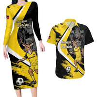 Custom Antigua and Barbuda Football Couples Matching Long Sleeve Bodycon Dress and Hawaiian Shirt Go Benna Boys Sporty Deer Mascot