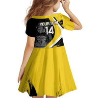 Custom Antigua and Barbuda Football Family Matching Off The Shoulder Long Sleeve Dress and Hawaiian Shirt Go Benna Boys Sporty Deer Mascot