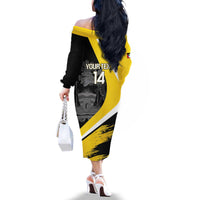 Custom Antigua and Barbuda Football Family Matching Off The Shoulder Long Sleeve Dress and Hawaiian Shirt Go Benna Boys Sporty Deer Mascot