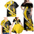 Custom Antigua and Barbuda Football Family Matching Off Shoulder Maxi Dress and Hawaiian Shirt Go Benna Boys Sporty Deer Mascot