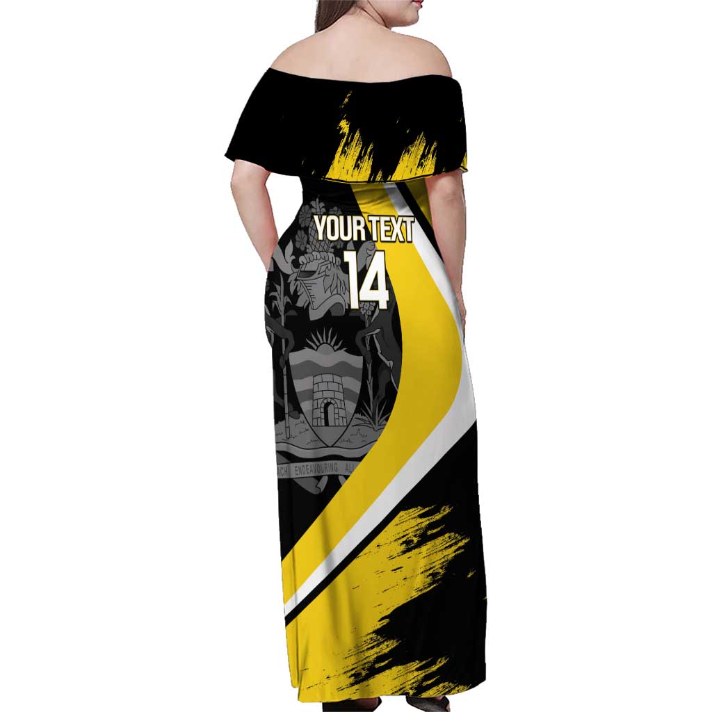 Custom Antigua and Barbuda Football Family Matching Off Shoulder Maxi Dress and Hawaiian Shirt Go Benna Boys Sporty Deer Mascot