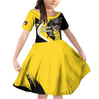 Custom Antigua and Barbuda Football Family Matching Off Shoulder Short Dress and Hawaiian Shirt Go Benna Boys Sporty Deer Mascot