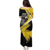 Custom Antigua and Barbuda Football Family Matching Puletasi and Hawaiian Shirt Go Benna Boys Sporty Deer Mascot