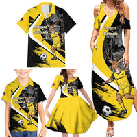 Custom Antigua and Barbuda Football Family Matching Summer Maxi Dress and Hawaiian Shirt Go Benna Boys Sporty Deer Mascot