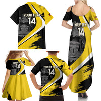 Custom Antigua and Barbuda Football Family Matching Summer Maxi Dress and Hawaiian Shirt Go Benna Boys Sporty Deer Mascot