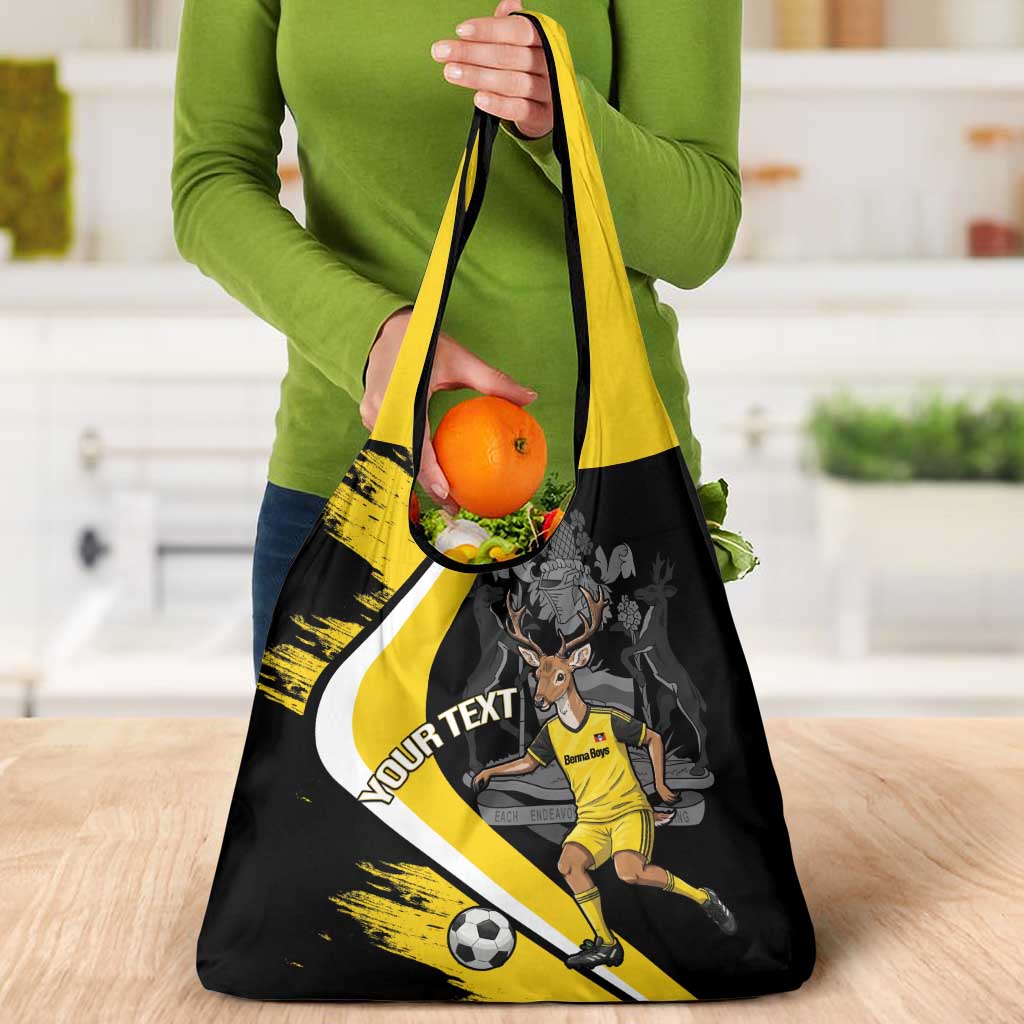 Custom Antigua and Barbuda Football Grocery Bag Go Benna Boys Sporty Deer Mascot