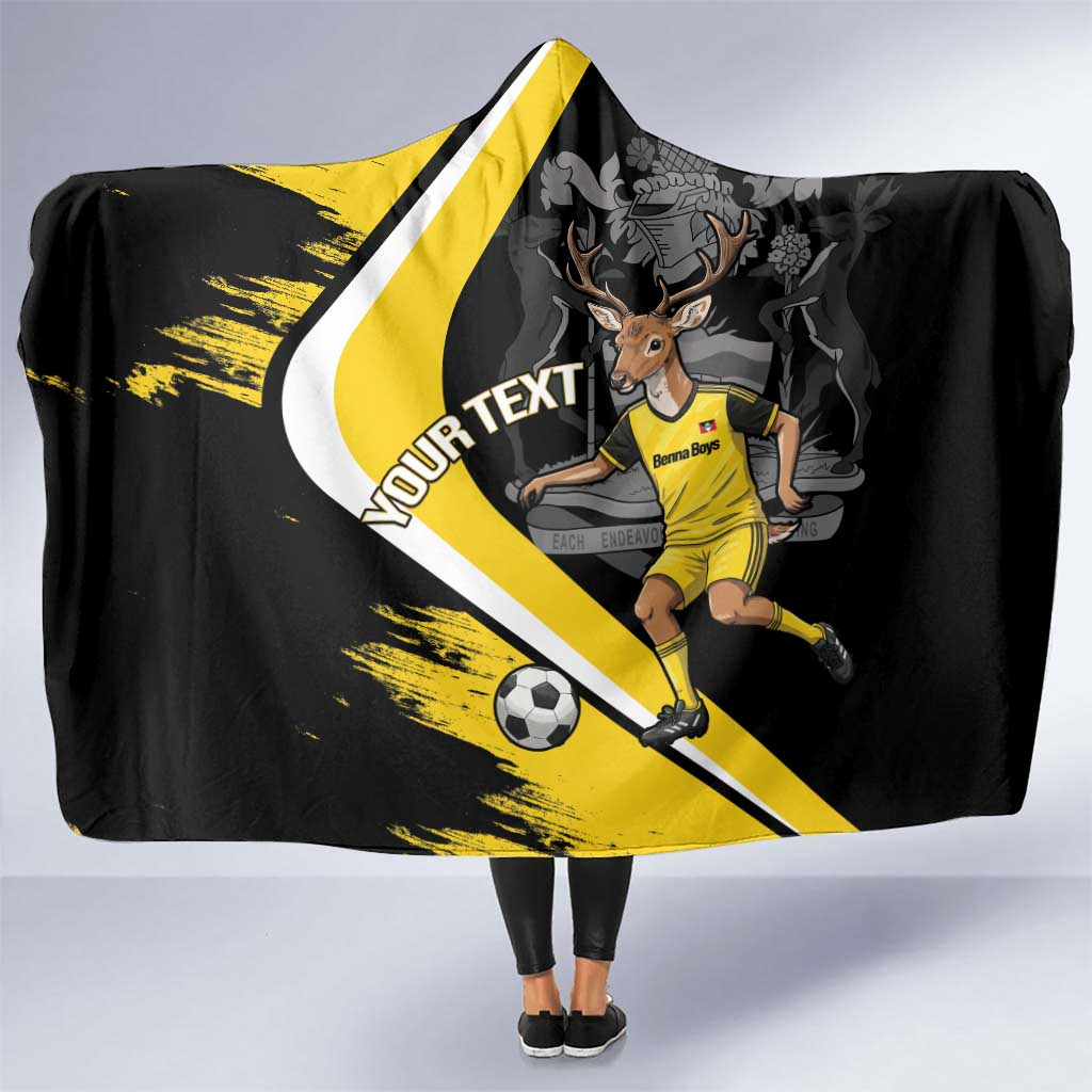 Custom Antigua and Barbuda Football Hooded Blanket Go Benna Boys Sporty Deer Mascot