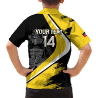 Custom Antigua and Barbuda Football Kid Hawaiian Shirt Go Benna Boys Sporty Deer Mascot