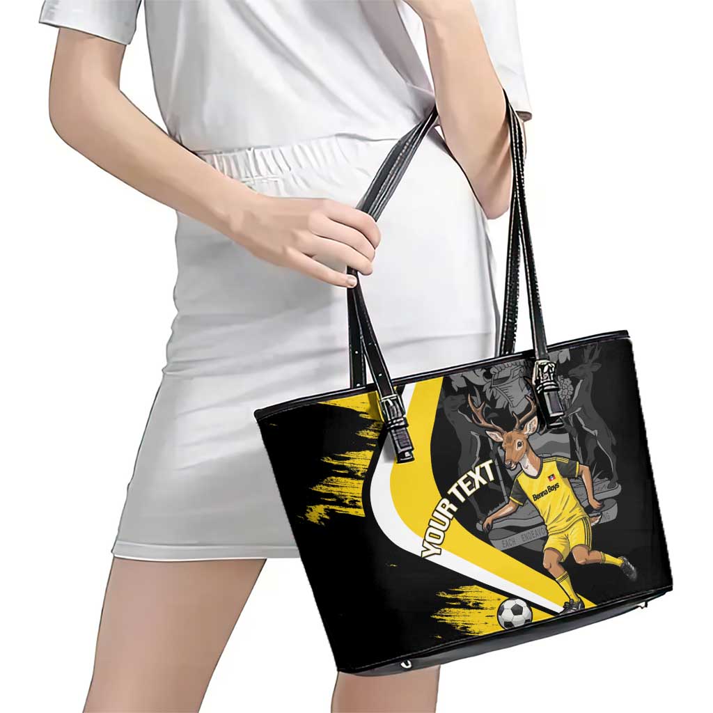 Custom Antigua and Barbuda Football Leather Tote Bag Go Benna Boys Sporty Deer Mascot